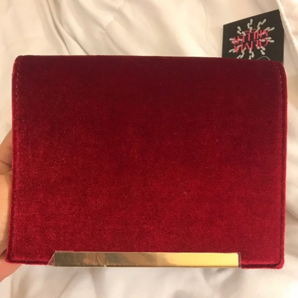 Red velvet holiday evening bag